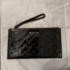 Michael Kors Black and Gold Zip Wallet